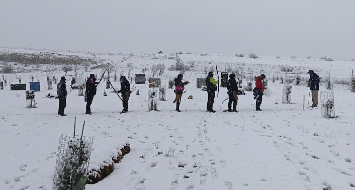 Arqueros en Armuña en línea de tiro