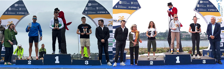 Podium media maratón entre rías