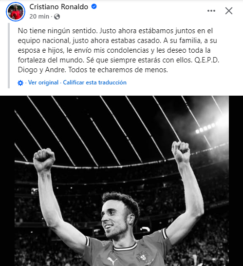 Condolencias del Liverpool y Cristiano Ronaldo