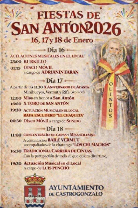 Fiestas de San Antón 2026 en Castrogonzalo